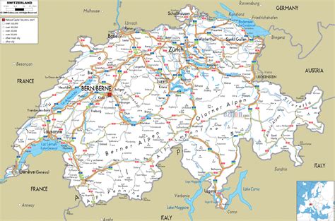 switzerland city|large map of switzerland.